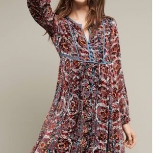 Anthropologie Abia Velvet Burnout Dress